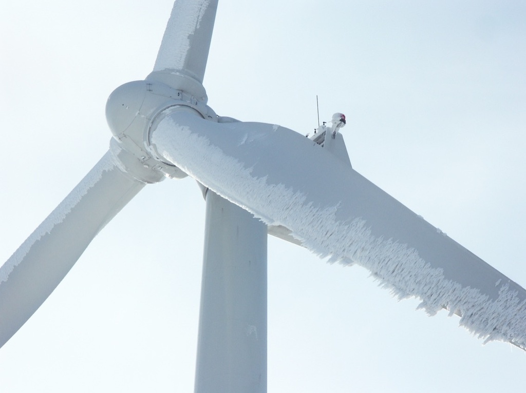 Frozen wind turbine