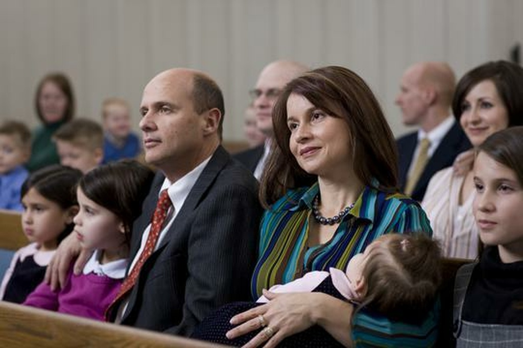 Family in church